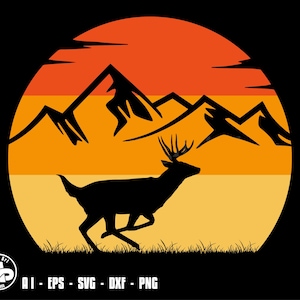 Deer running silhouette svg, deer svg, deer hunting svg, svg, png, cricut, dxf, clipart, for Commercial and Personal use