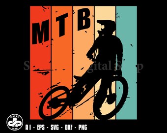 Mtb silhouette svg, vintage svg, mtb svg, bike svg, svg, png, cricut, dxf, clipart, for Commercial and Personal use