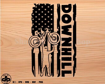 Mtb svg, Downhill US Flag svg, mountain bike svg, bike svg, svg, png, cricut, dxf, clipart, for Commercial and Personal use