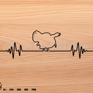 Turkey Pulse svg, turkey hunting svg, hunting svg, svg, png, cricut, dxf, clipart, for Commercial and Personal use