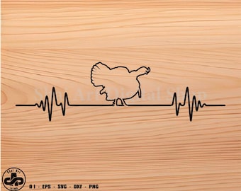 Turkey Pulse svg, turkey hunting svg, hunting svg, svg, png, cricut, dxf, clipart, for Commercial and Personal use