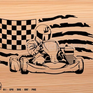 Go kart svg, go kart wavy us flag svg, svg, png, cricut, dxf, clipart, for Commercial and Personal use