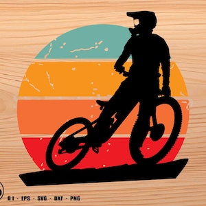 Mtb biker silhouette svg, vintage svg, mtb svg, bike svg, svg, png, cricut, dxf, clipart, for Commercial and Personal use
