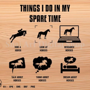 horse svg, things I do in my spare time svg, cowgirl svg, svg, png, cricut, dxf, clipart, for Commercial and Personal use