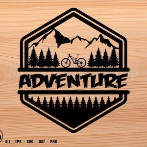 Mtb Adventure Hexagon - Mtb svg, Fahrrad svg, Mountainbiker svg, svg, png, Cricut, dxf, Clipart, für kommerziellen und persönlichen Gebrauch