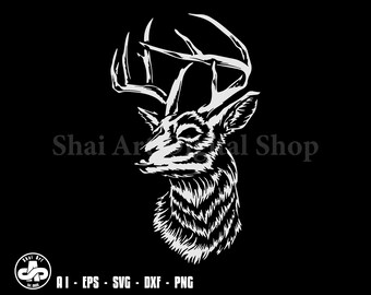 Deer Head svg, Deer svg, deer hunting svg, hunting svg, svg, png, cricut, dxf, clipart, for Commercial and Personal use