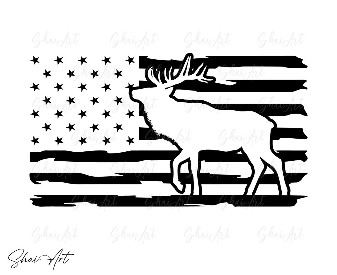 Deer US Flag Svg, Deer Svg, Deer Hunter Svg, Hunting Svg, Svg, Png