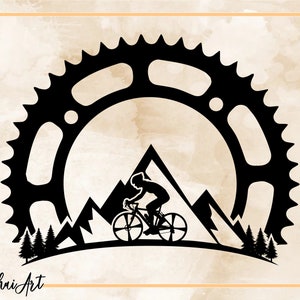 MTB Biker Mountain in Half Spraket svg datei, mtb svg, bike svg,, svg, png, cricut, dxf, clipart, für kommerzielle und persönliche Nutzung Biker svg