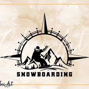 Snowboarding Mountain Compass, Snowboard svg, Ice skating svg, svg, png, cricut, dxf, clipart, für kommerzielle und persönliche Nutzung