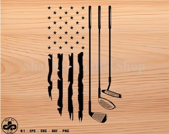 Golf Club US Flag svg file, golf svg, golfing svg, Golfer svg, svg, png, cricut, dxf, clipart, for Commercial and Personal use