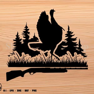 Turkey Hunting Shotgun - Turkey svg, hunting svg, turkey hunting svg, svg, png, cricut, dxf, clipart, for Commercial and Personal use