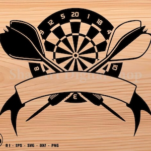 Dart Board ribbon svg, darts svg, svg, png, cricut, dxf, clipart, for Commercial and Personal use