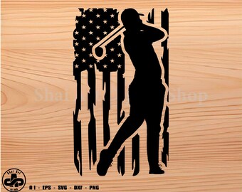 Golfer US Flag hit the ball svg file, golf svg, golfing svg, Golfer svg, svg, png, cricut, dxf, clipart, for Commercial and Personal use