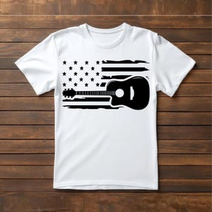 Acoustic guitar in US Flag, acoustic guitar svg, guitar svg svg, svg, png, cricut, dxf, clipart, for Commercial and Personal use image 2
