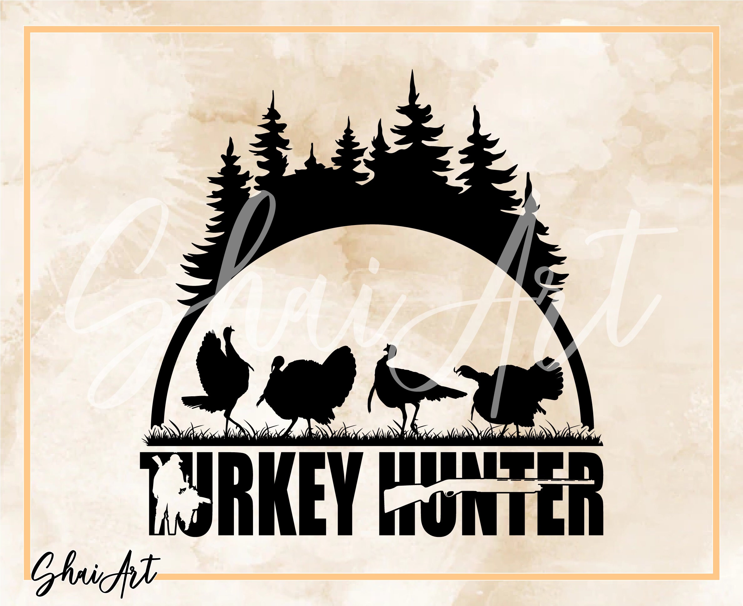 Turkey Hunter Svg, Turkey Hunting Svg, Turkey Svg, Svg, Png, Cricut ...
