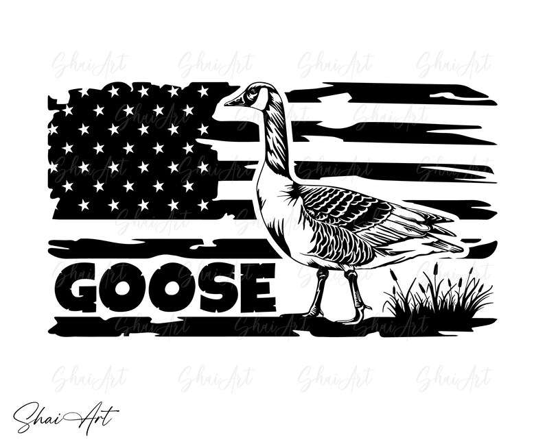 Goose US Flag Svg Goose Hunting Svg Hunting Svg Svg Png Etsy