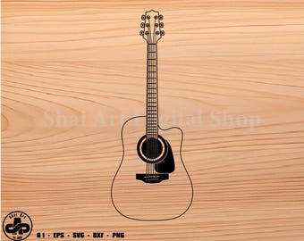 Acoustic Guitar svg, guitar svg, music svg, svg, png, cricut, dxf, clipart, for Commercial and Personal use