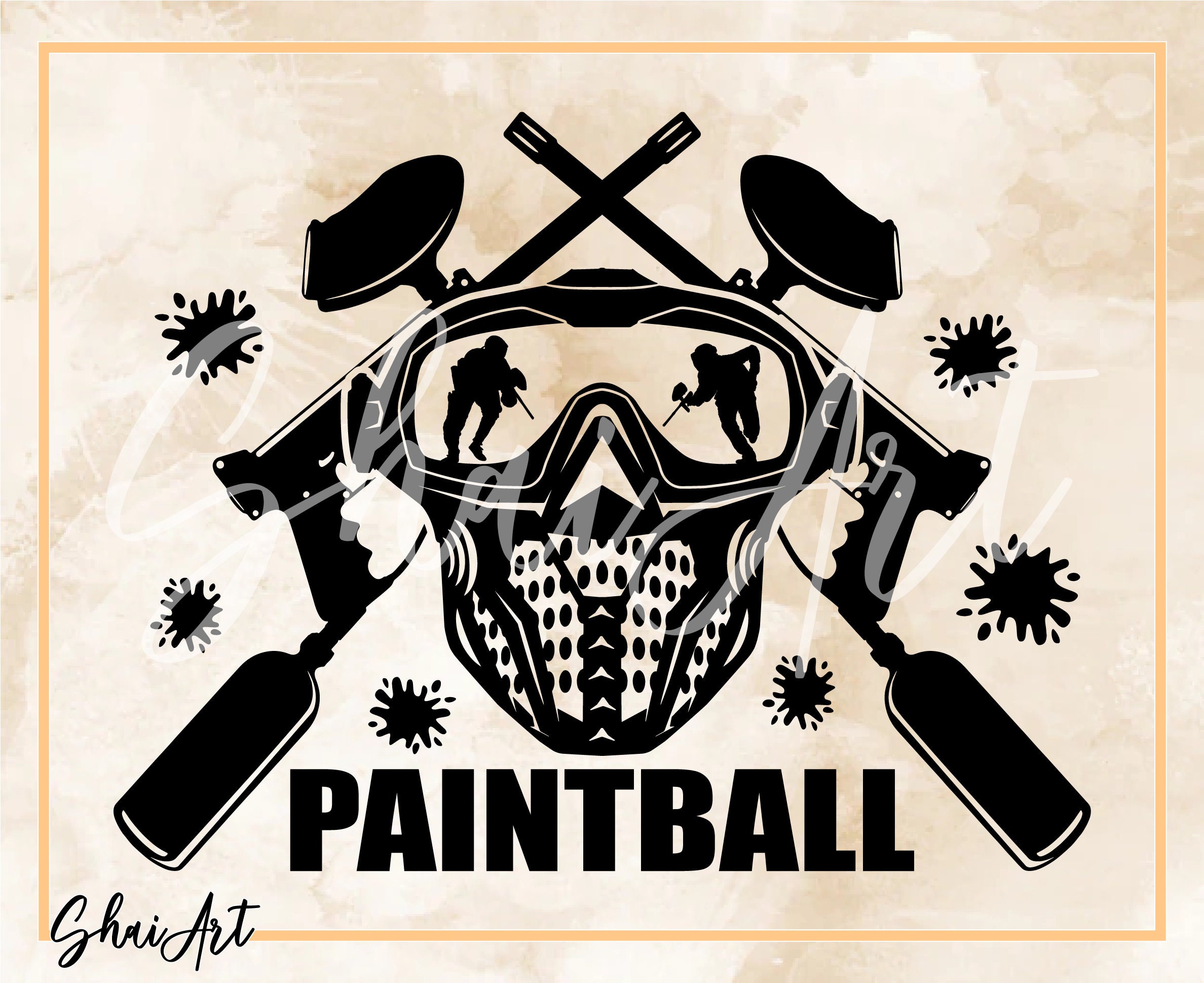 Paintball Mask and Gun Svg, Paintball Svg, Svg, Png, Cricut, Dxf
