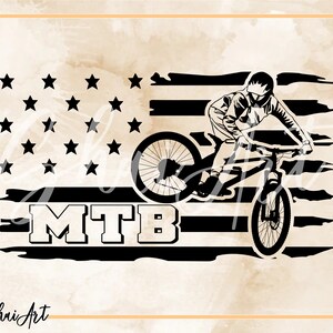 MTB Biker US Flag svg Datei - mtb svg, biker svg, bike svg, svg, png, cricut, dxf, clipart, für kommerzielle und persönliche Nutzung