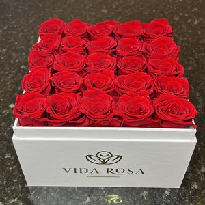 25 Rose Box Preserved Roses,  Roses that last, Roses in a box, Anniversary gift, Valentines day gift, Rose box, Forever rose, Gifts for her