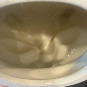 May include: Cream-colored ceramic bowl with a slightly textured interior. The bowl has a rounded shape with a wide rim. The interior has a smooth, glossy finish. The bowl appears to be clean and well-maintained.