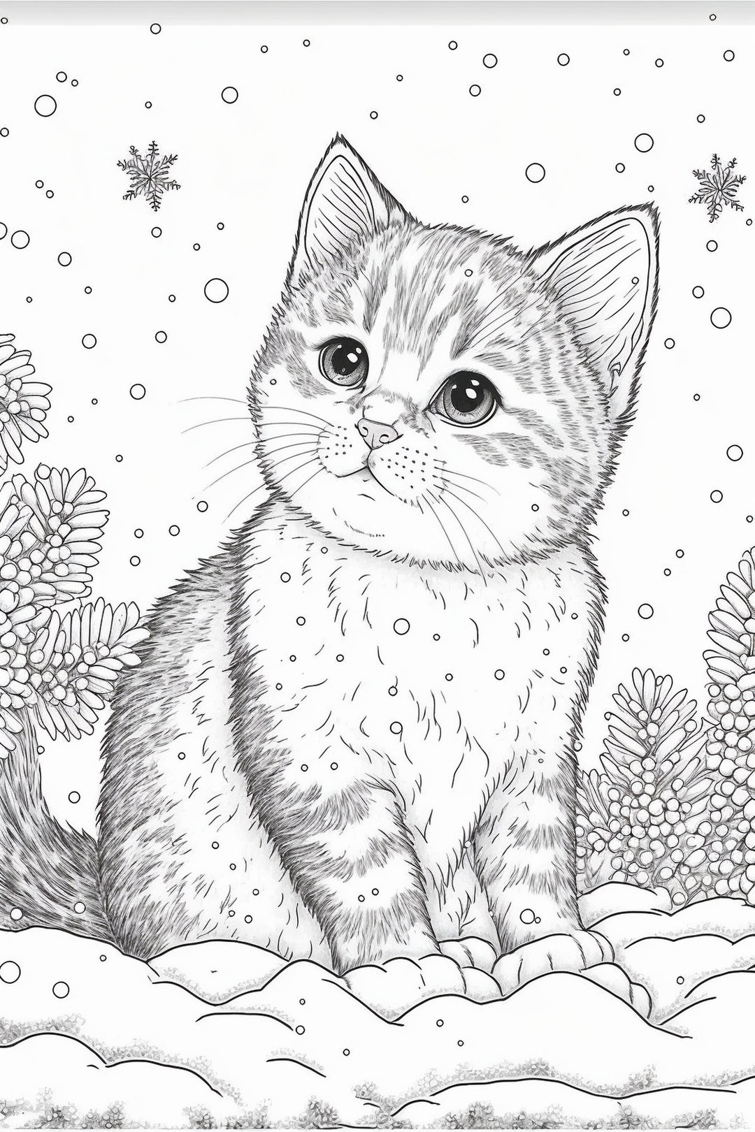 5 Page Downloadable Printable Coloring PDF Holiday Christmas Kitty 5 Page Downloadable Printable Coloring PDF Holiday Christmas Kitty