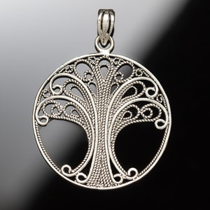925 Sterling Silber Handgefertigter Lebensbaum Anhänger