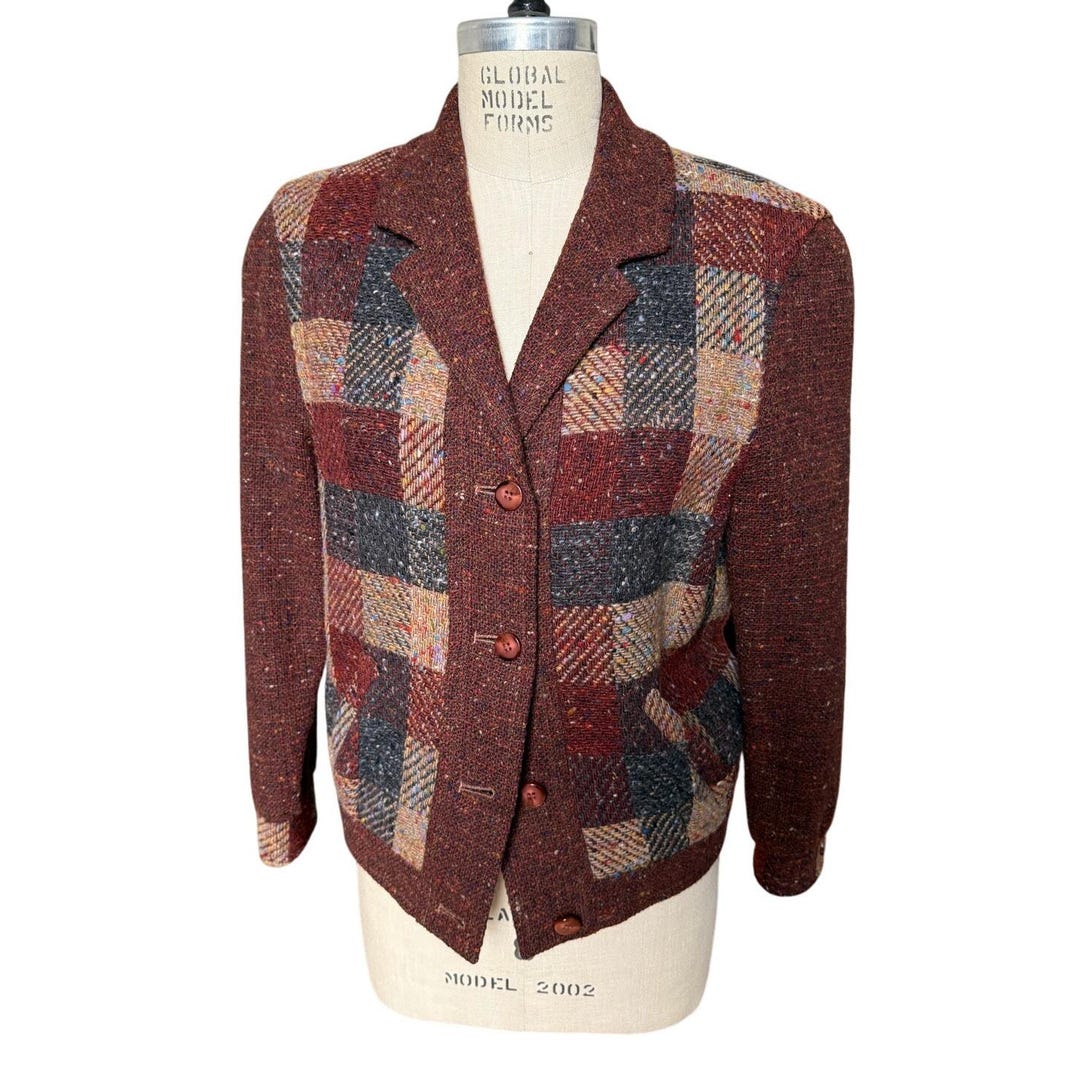 Vintage Irish Tweed Checkerboard Jacket Size Medium - Etsy
