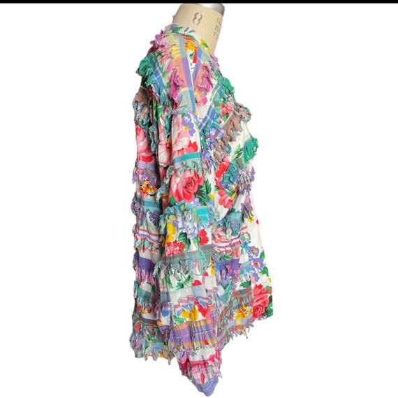 Vintage 90s Paula Sweet Muslin Mink Floral Jacket… - image 2