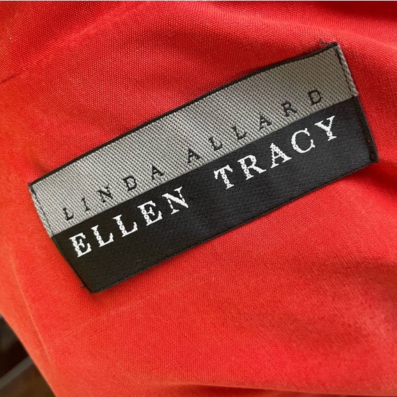 Vintage 90s Linda Allard for Ellen Tracy Red Silk… - image 7
