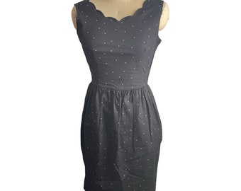 Vintage 90s Laura Ashley Sleeveless Cotton Polka Dot Dress - size 6/8