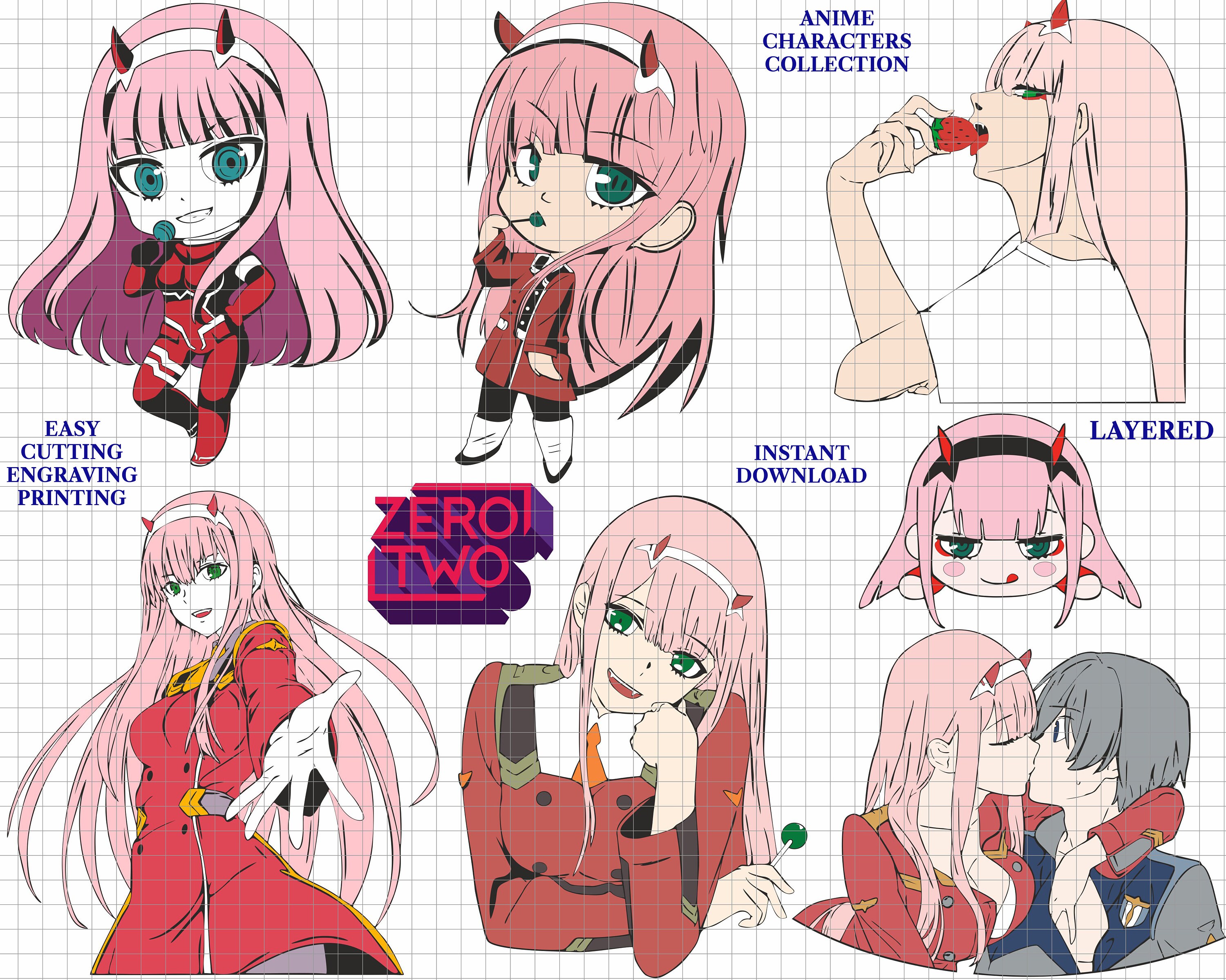 Zero Two Anime SVG File for Cricut Cutting Printing - Etsy