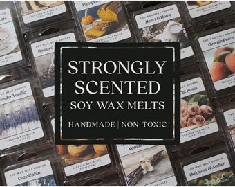 Strongly Scented Soy Wax Melts - Handmade Natural Wax Melts for Warmer - Non Toxic and Pet Safe