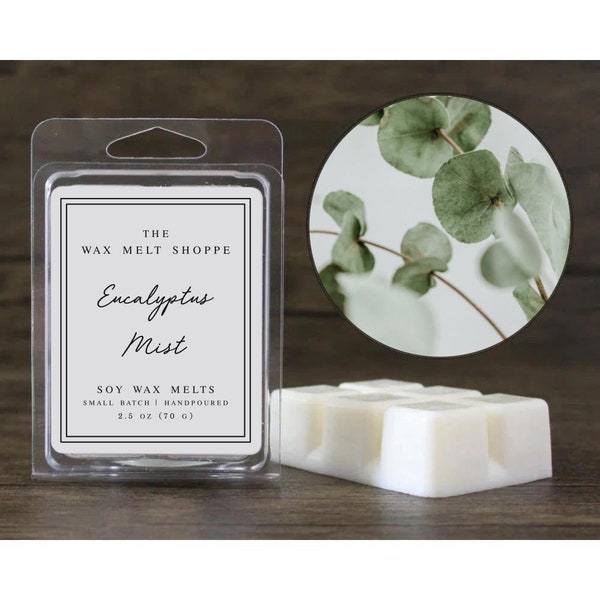 Eucalyptus Mist / Soy Wax Melts / Strong Scented Wax Melts / Handmade Wax Melts for Warmer / Natural Wax Melts / Non Toxic and Dye Free