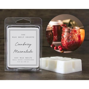 Cranberry Marmalade Soy Wax Melts - Fall Wax Melts - Strong Scented Wax Melts - Handmade Wax Melts for Warmer - Non Toxic and Dye Free