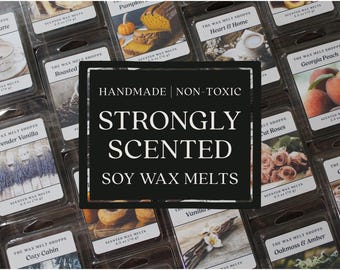 Strongly Scented Soy Wax Melts - Handmade Natural Wax Melts for Warmer - Non Toxic and Pet Safe