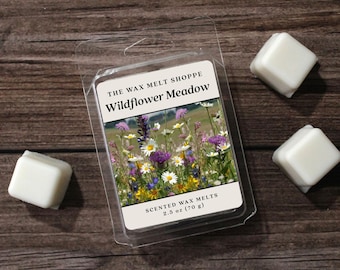 Wildflower Meadow Soy Wax Melts - Strongly Scented Natural Wax Melts - Handmade Wax Melts for Warmer - Non Toxic and Pet Safe