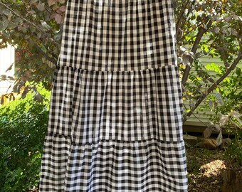 gingham midi skirts
