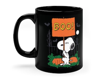 snoopy halloween inspired 11oz Black Mug