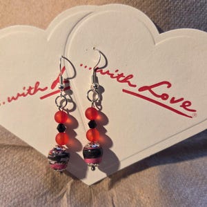 Red&Black Paper Bead Earrings