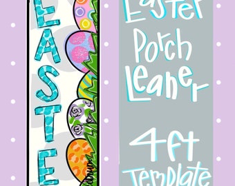 Easter Eggs Porch leaner template 4 foot tall downloadable file printable template