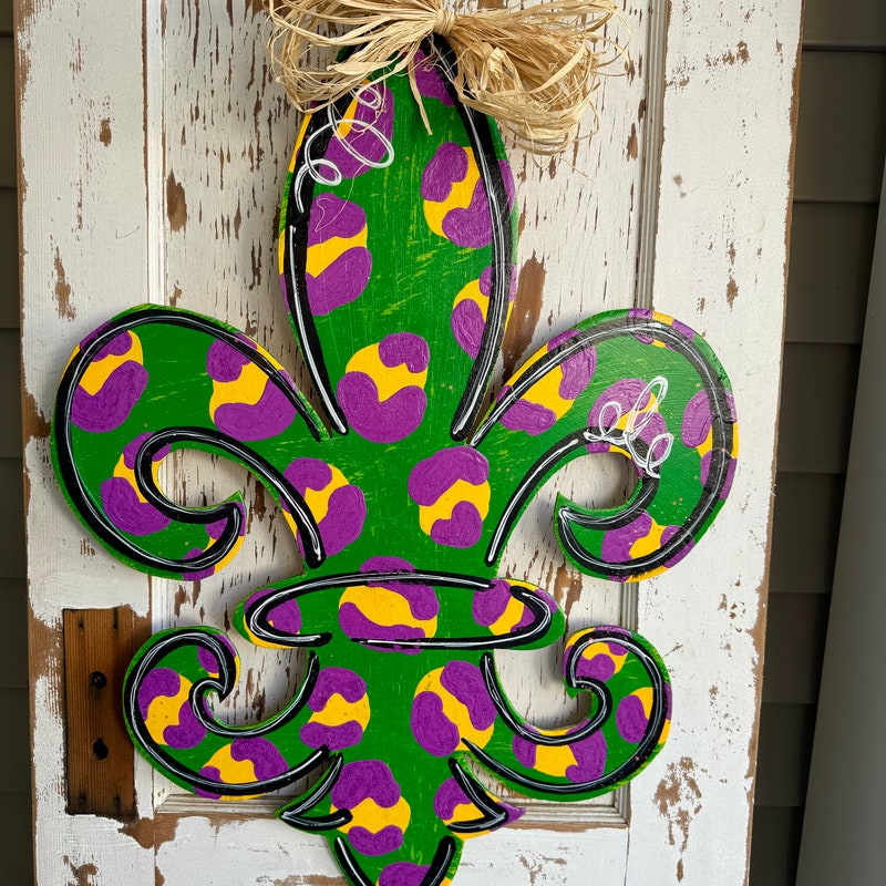 Beaded Mardi Gras Tree Door Hanger