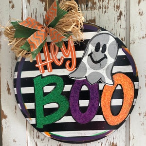 Ghost Round Door Hanger, Hey Boo Door Hanger, Fall Door Hanger, Ghost Door Hanger, ghost attachment