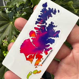 3.5 inch Sticker - Kodiak Island, AK, at Sunset