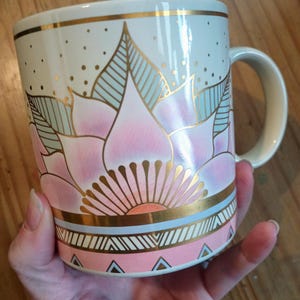 Lotus Flower Mug Set of 4 Celestial Lotus Collectible Vintage Laurel Burch Mugs