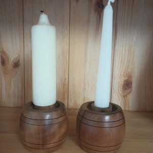 Pair of Oregon Myrtle Wood hand made candle holders