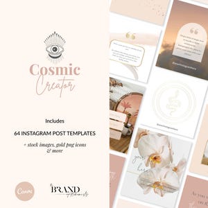 Instagram Post Templates Boho | Neutral Instagram Templates | Social Media Templates | Canva Templates | Instagram Design Holistic | Cosmic