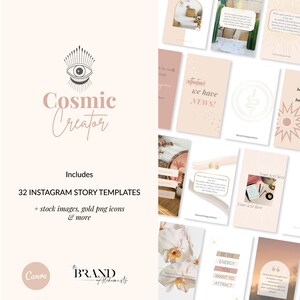Instagram Story Templates Boho | Neutral Instagram Templates | Instagram Story Canva | Social Media Templates | Canva Template | Cosmic Boho
