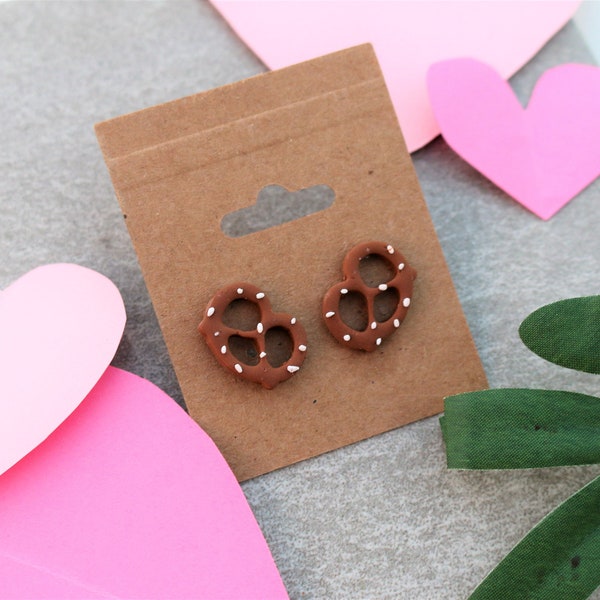 Valentines Pretzel Studs | Pretzel Earrings | Valentines Day Gifts | Food Earrings | Gifts for Her