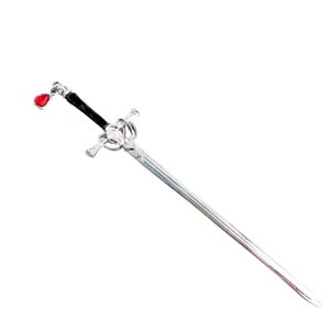 Sword Hairpin, Cosplay Accessories,Punk Sword Hairpins, Sword Hair Sticks, Sword Bun Holders, Punk Metal Sword Hairpin Silver Black Handle